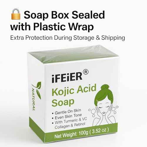 Kojic Acid Soap Bars 200g(7.04 oz) 2PACK | Vitamin C soap, Vitamin E, Retinol, Collagen soap, Turmeric bath Soap Bars pads with foaming net for Men and Women body wash, Face & Body Cleanser