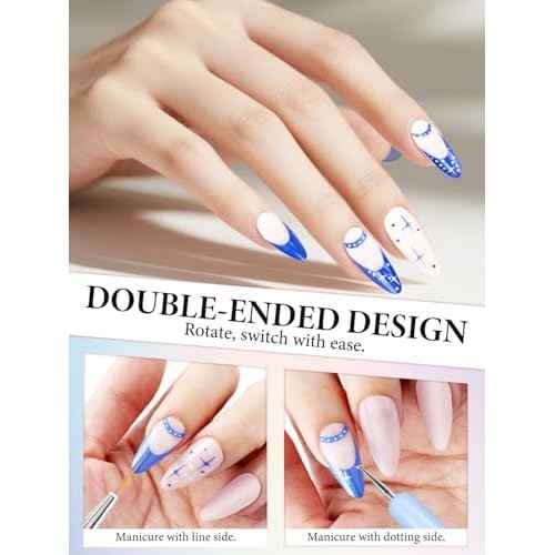 10 Pcs Nail Art Brushes Set, Nail Dotting Tools, French Tip Tool, Nail Art Deign Tools with Builder Gel Brush Polish Extension Brush Thin Liner Detail Painting Brushes, Nail Tech Supplies Kit