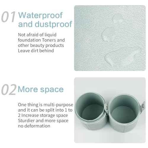 Makeup Brush Holder, Makeup Brush Organizer for Vanity, Portable Waterproof PU Leather Travel Makeup Brush Case Bag (Pink)