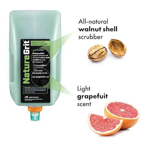Nature Grit ? Heavy Duty Industrial Hand Soap Cleaner Refill ? Walnut Shell Conditioners for Skin Protection for Auto Mechanics, Manufacturing, and Anyone with Working Hands - 3-liter (Case of 3)