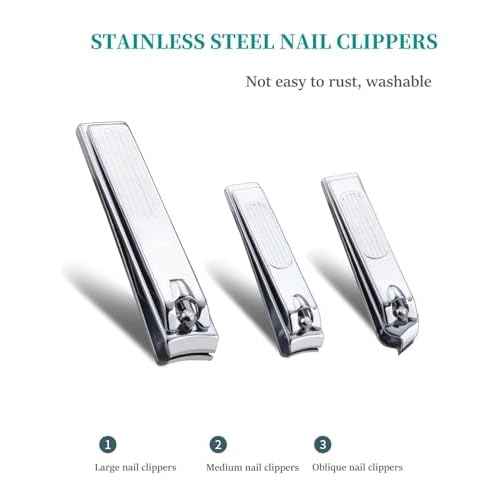 Nail Clipper Set, 6 Pcs Toenail Clippers, Stainless Steel Fingernail Clipper, and PU Leather Manicure Set, Purse Essentials Travel Nail Kit Gift Ideas