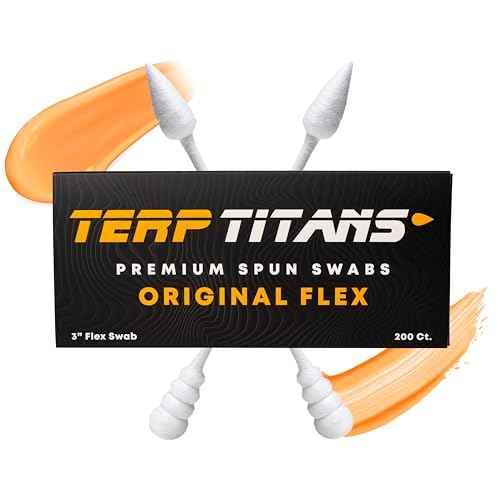 TerpTitans Original Flex ? Flexible Cotton Swabs, 400 Count ? Spiral Tip For Max Absorption and Fine Point Tips For Tight Spaces | Zero Plastic Packaging | 2-Pack