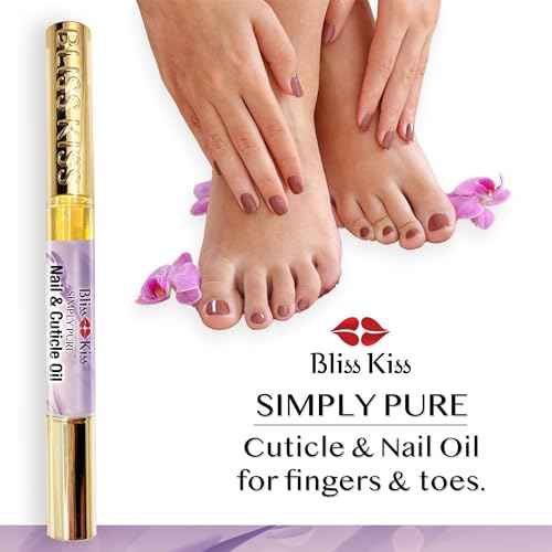 Bliss Kiss | 1 Lavender Vanilla | Nail Oil Cuticle Pen w/Vitamin E & Jojoba?Nail Strengthener Nail Growth Serum for Brittle Peeling Breaking Thin Nails