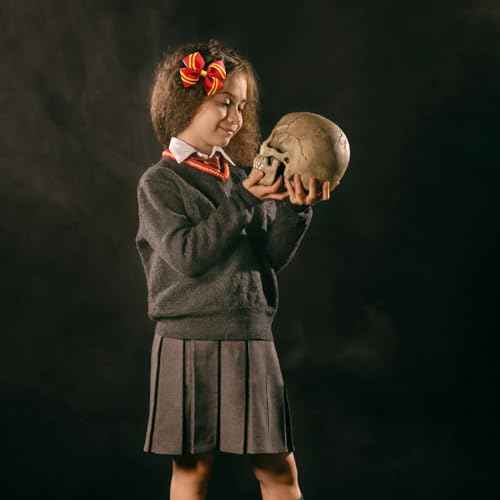 2PC Stripe Hair Bow Clips 4 Inch Women Wizard Hair Accessories Red