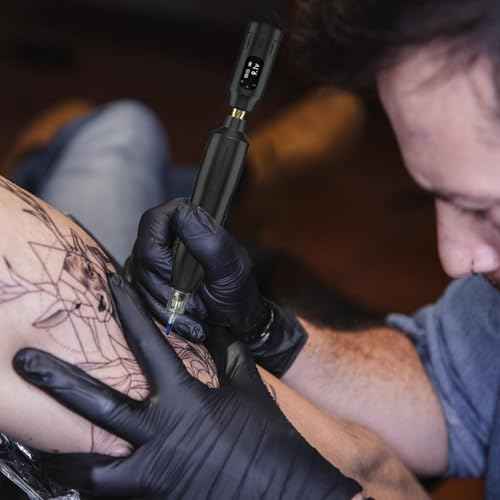 Eyebrow Microblading Tattoo Machine Kit, Professional Complete Wireless Tattoo Gun with Tattoo Power Supply, 50Pcs Cartridge Needles, 7Pcs Inks, Microblading Supplies for Beginners (Black, TP39)