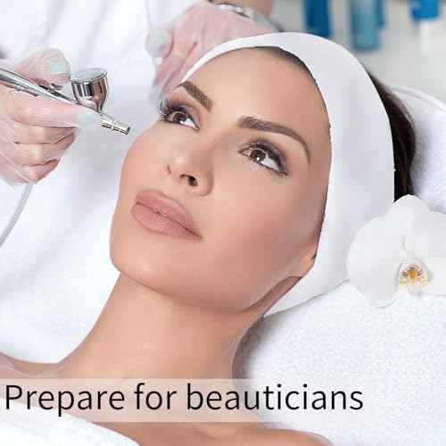 Meifuly 100PCS Disposable Headband for Women, Soft & Stretchy Non-woven Fabric Spa Hairband for Makeup, Washing Face, Esthetician Salon Supplies, Travel