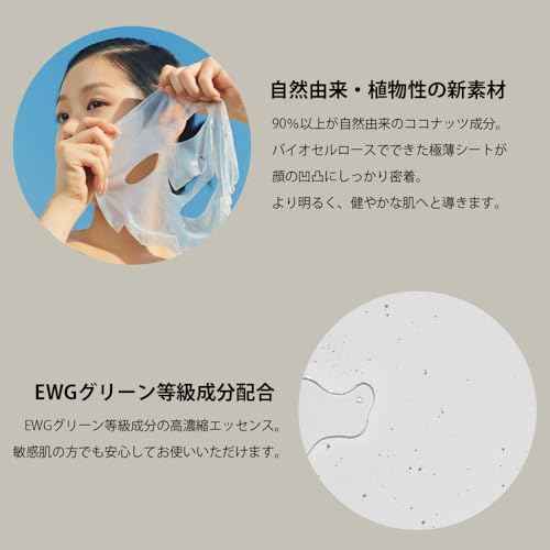 Briskin Korean Skincare Face Mask Bio-Cellulose Sheet Real Fit Secondskin Mask Moisture Concentration 1 Box (10 Sheets) for Dry, Sensitive Skin Typ