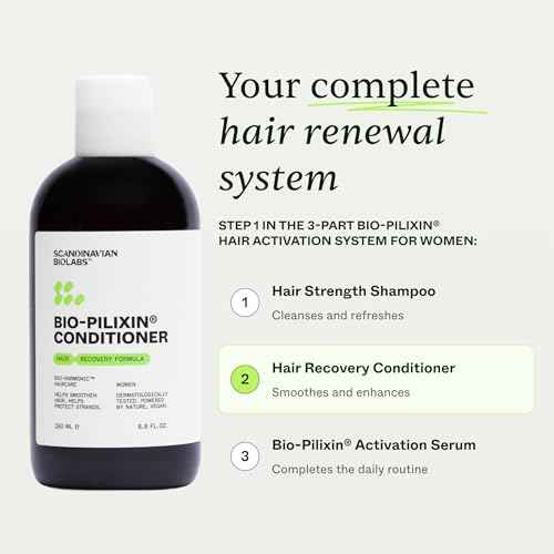 Scandinavian Biolabs Bio-Pilixin¢ç Conditioner For Women | Prevents Split & Damaged Ends, Restores Weak Hair, Supports Scalp Vitality, Dermatologically Tested, Made in Denmark, 250 mL/ 8.8 Oz