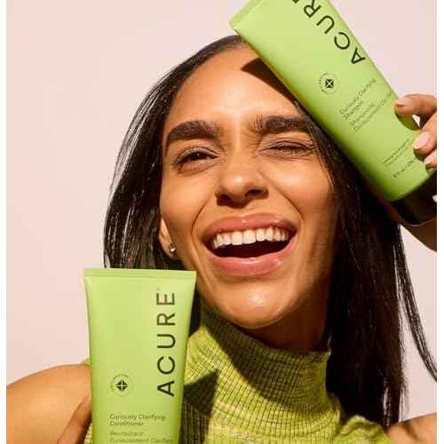 Acure Curiously Clarifying Shampoo and Conditioner Set - Daily Deep Cleansing & Hydrating Set for Women & Men, Detox for Oily Hair & Scalp Build Up, Paraben Free, Sulfate Free - 8 fl oz (2 Pack)