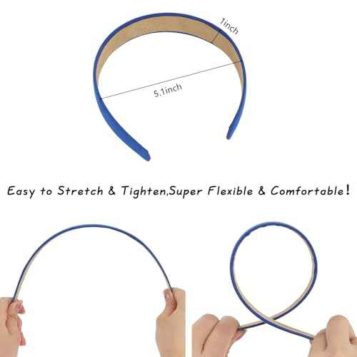 Wecoe 10pcs Headbands for Women Suede Like 1 Inch Wide Headbands Red White Black Pink Purple Blue Green Headband Non Slip Fashion Costume Hair Accessories Women Girls Diademas Para Mujer