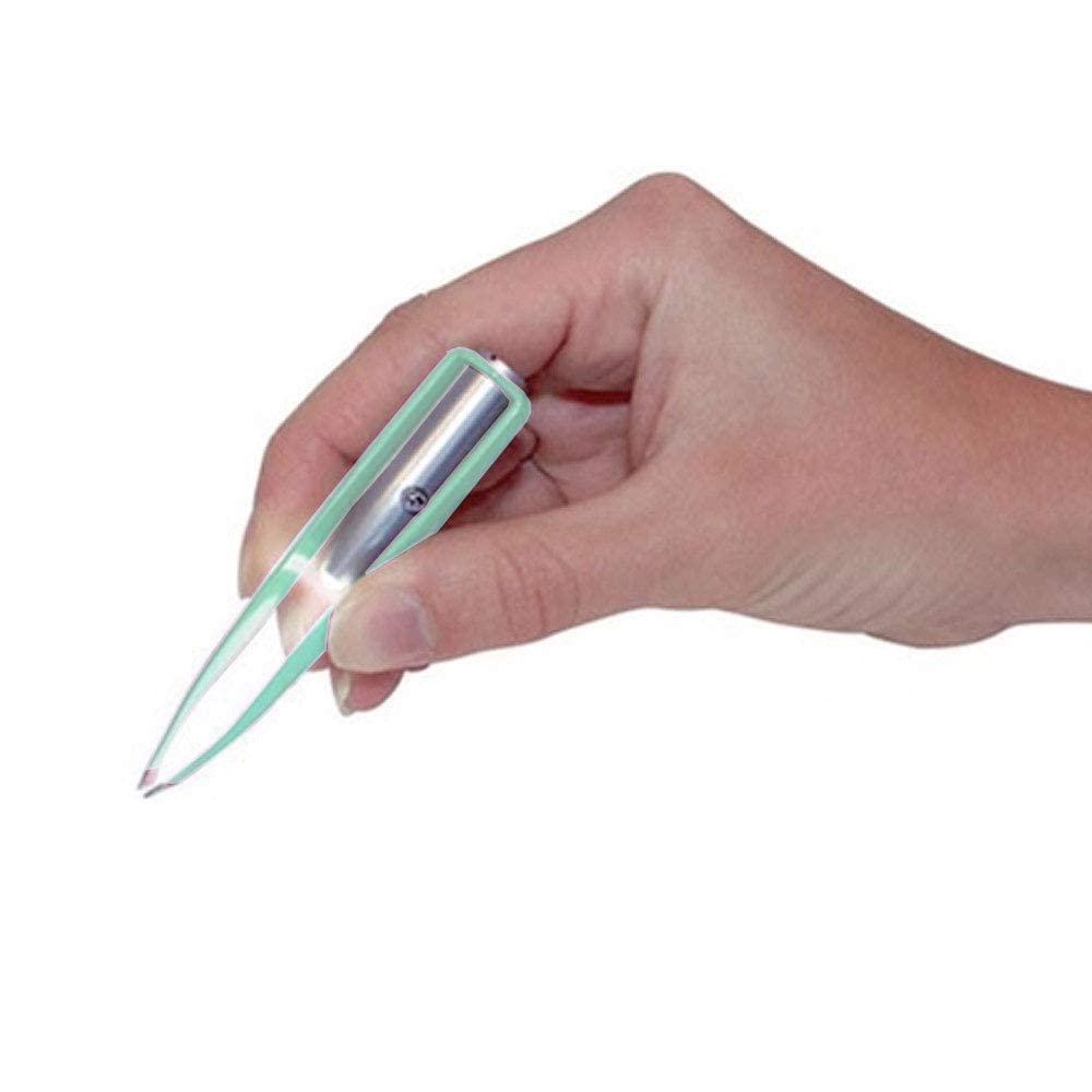 1st Choice 3 Stainless Steel Make Up LED Light Eyelash Eyebrow Hair Removal Lighted Tweezer