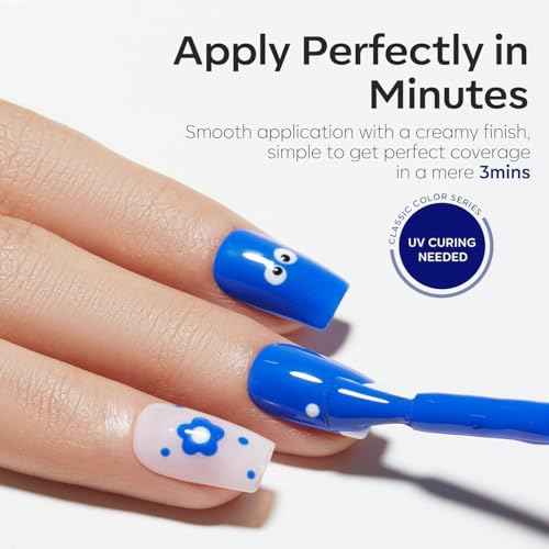 modelones Blue Gel Nail Polish,15 ML Paulina Lapis Cobalt Blue Color Translucent 4th of July Gel Polish Soak Off UV LED Nail Art Gel Manicure Salon DIY Gifts