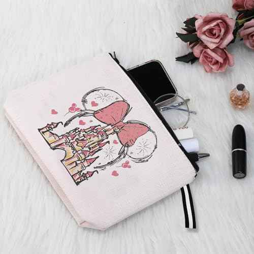 Charming Mini & Castle-Inspired Portable Cosmetic Bag - Travel-Ready Elegance Mini Themend Makeup Bag for Women Cartoon Portable Cosmetic bag Toiletry Pouch for Women Teen Girls