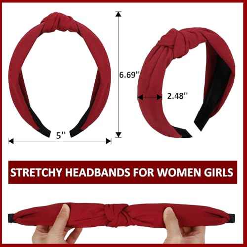 TERSE Christmas Headbands for Women Girls, Fashion Knotted Head Bands for Women's Hair