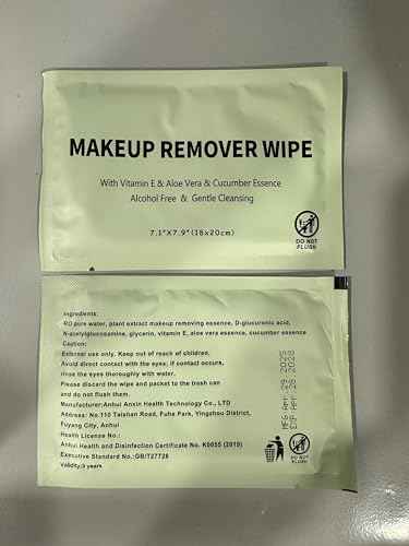 Makeup Remover Wipes Individually Wrapped, 120 Pcs Facial Cleansing Towelette Travel Size, Alcohol-Free, Gentle for Removing Makeup, Oil, Dirt