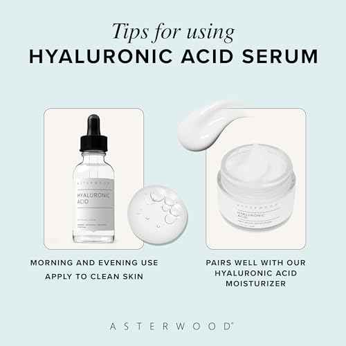 Asterwood Hyaluronic Acid Serum for Face - Plumping, Anti-Aging, Hydrating - Fragrance-Free - 1 Fl Oz