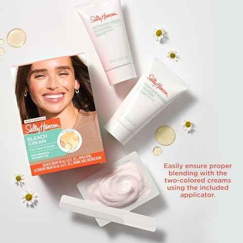 Sally Hansen Bleach Cream for Facial Hair & Body Hair, Vegan Formula, Enriched with Glycerin, All Skin Types