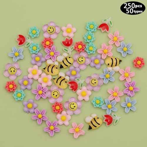 250pc 3D Nail Charms Set - Diverse Shapes & Colors for Acrylic Nails & DIY Crafts (#2)