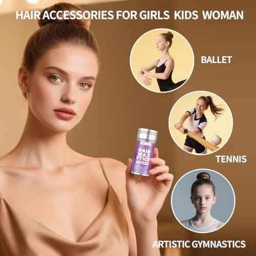 3PCS Hair Wax Stick, Flexible Hold Slick Back Hair Pomade/Balm for Tame Flyaways, Frizz, Sleek Ponytail, Bun, Styling Accessory Cream/Gel for Girls, Kids