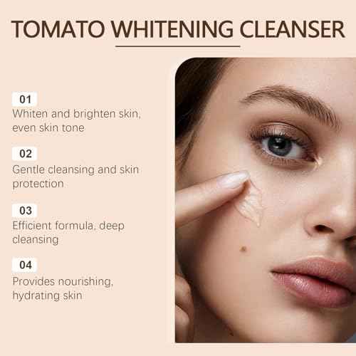 Tomato Facial Cleansing Milk - Gentle Deep Cleansing, Oil Control, Pore Refining & Skin Brightening Face Wash For All Skin Types(2PCS)