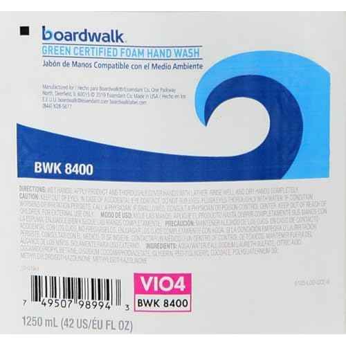 Boardwalk 6165-04-GCE00VL Green Certified Fragrance Free 1250 mL Foam Soap Refills (4/Carton)