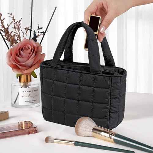 CAMTOP Makeup Bag Women Girls Cosmetic Bags Travel Toiletry Purse Zipper Pouch (Black)