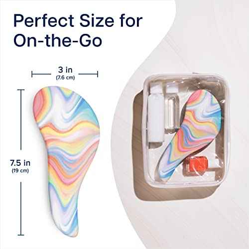 Crave Naturals Glide Thru Hair Brush - Detangler Brush for Curly, Straight, Wet or Dry Hair - Gentle Detangling Brushes for Adults, Kids, Toddlers - Hair Accessories for Women - 7.5x3 Soft Hazy Swirl