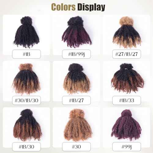 Afro Kinky Bulk Human Hair, 4C, 50g/pack, Braiding Hair for Mini Twists and Sister Locs (#1b/99j 18inch)