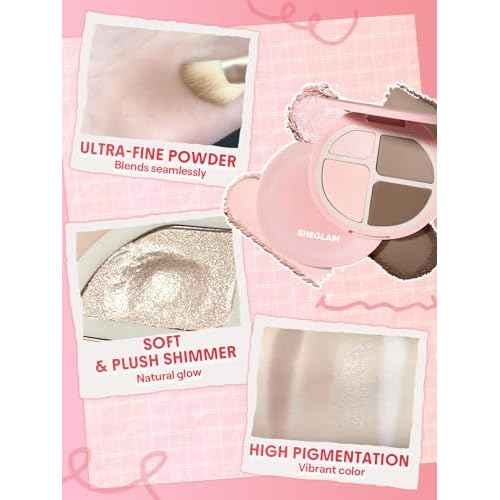 SHEGLAM Hypersculpt Highlight & Contour Palette 4 Shades 2-IN-1 Face Shimmer Highlighter and Matte Contour Bronzer-Warm