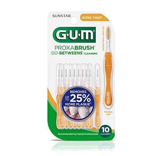 GUM Proxabrush Go-Betweens Interdental Brushes, Ultra Tight, Plaque Removal, 10 Count (Pack of 2)