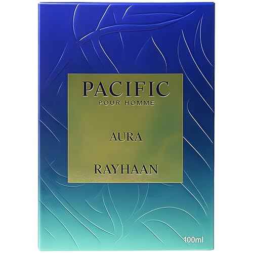 RAYHAAN Pacific Aura - Citrus, Aromatic, Mint, Amber, Fresh - Eau de Parfum Spray for Men, 3.4 Ounce / 100 ml