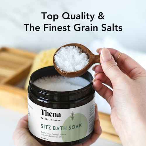 Thena Organic Sitz Bath Soak 2 Pack | Postpartum Essentials 100% Natural & Gentle with Pure Epsom & Dead Sea Salts Witch Hazel Lavender Essential Oil