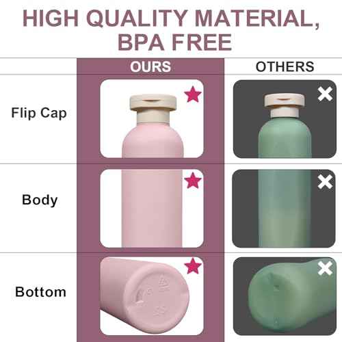 ASEVAT Leak Proof Travel Bottle with Flip Cap, Shampoo and Conditioner Bottle Set, Refillable Containers for Lotion, Cream Shampoo (Green+Blue+Pink, 3.4 Ounces)