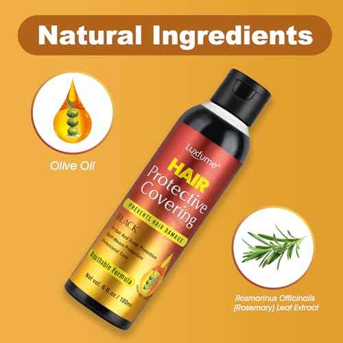 Quick Weave Protective Shield, Weave Glue for Quick Dry, Hair Protective Liquid Cap for Hair and Scalp Protection, Easy to Apply and Comfortable (6.oz,Black)