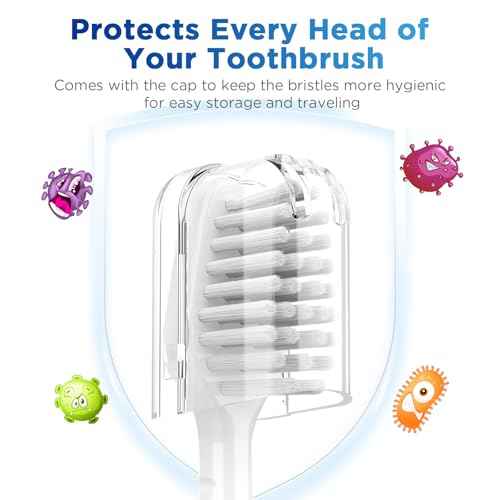 Sensitive Gum Care Replacement Brush Heads for Waterpik Complete Care 5.0/9.0 (CC-01/WP-861), STRB-3WW, Ultra Soft Bristles with Cover, Sonic Electric Tooth Brush Refill Heads (8-Pack, White)