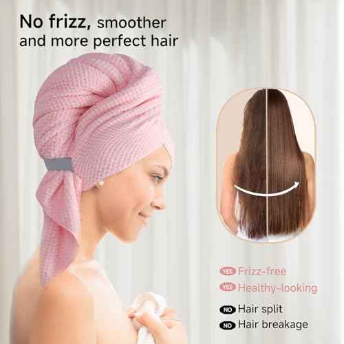 Large Microfiber Hair Towel for Women, Christmas Stocking Stuffers,Supper Soft Anti Frizz & Quick Dry for Curly Hair, Ultra Absorbent Hair Wrap Towels for Long,Thick,Wet Hair, Mom Gifts, 24x42 Inches