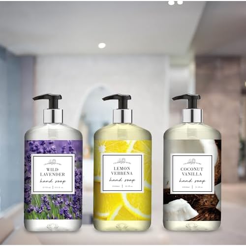 Charleston Home Hand Soap Collection, Wild Lavender, Lemon Verbena, Coconut Vanilla Hand Soap, 24.5 fl oz set of 6, Home and Body Company