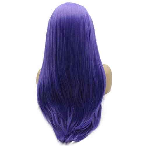 Iwona Long Straight Purple Synthetic Lace Front Hair Wig Heat Resistant Fiber Hair