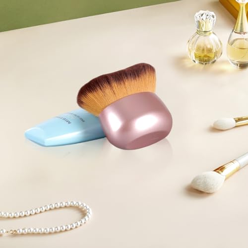 Extra Large Body Makeup Brush Kabuki Brush for Foundation & Bronzer, 75 mm Wide-headed Kabuki Brush Provides More Even&Pretty Application, Sunscreen Face&Back Makeup Brush, Wet & Dry Use (Black)