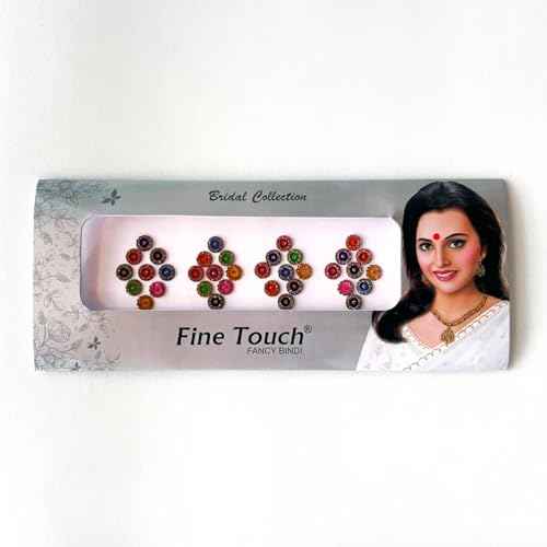 2 packs Bollywood Designer Bindis Premium Crystal Jewels Metallic Bindi Stickers Tattoos Forehead Tika (Round)