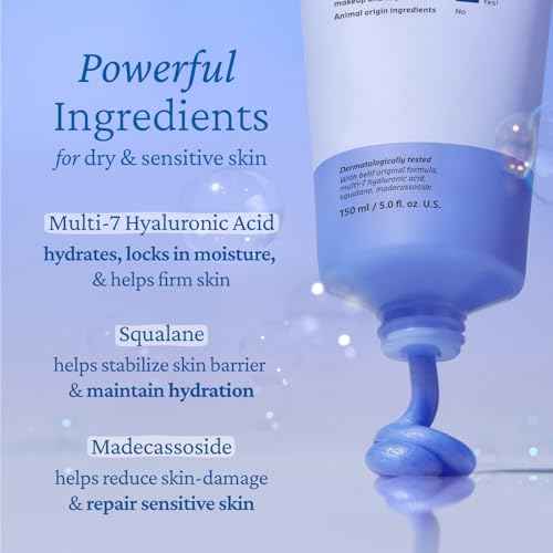 belif Super Knights - Soothing Hydration Cleansing Mask, 3-in-1 Facial Mask & Cleanser with Hyaluronic Acid, Squalane, Madecassoside | For Dry and Sensitive Skin | Korean Skincare (5.0 fl. oz)