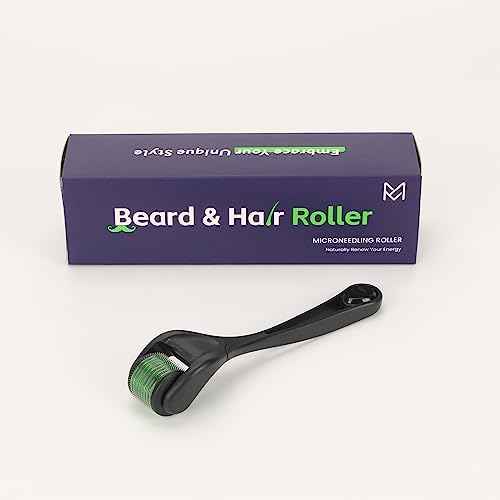 Beard & Hair Roller Black w/Green 540 Stainless Steel Microneedling Roller MOOKARDILANE Home Use