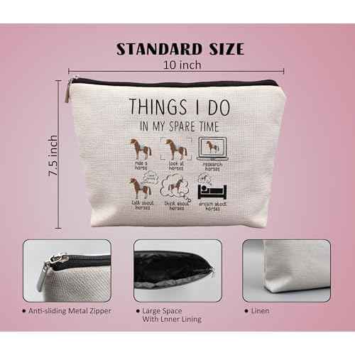 Horse Makeup Bag,Horse Stuff,Horse Gifts For Women,Cowgirl Gifts,Gifts For Horse Lovers,Animal Lovers Gifts For Women,Things I Do In My Spare Time Makeup Bag