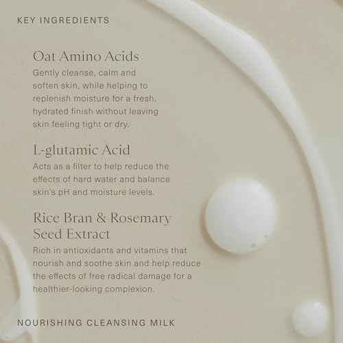 Oak Essentials Nourishing Cleansing Milk | Gentle Makeup Remover Face Wash with Oat Amino Acids, Rice Bran & Rosemary Extract, 5 Oz