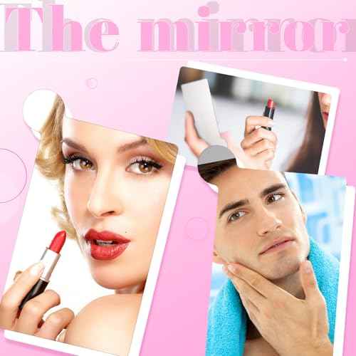 Jetec 10 Pieces Pocket Compact Mirrors Mini Mirror for Purse Wallet Small Handheld Stainless Steel Unbreakable with PU Leather Case for Men Women Travel Camp Signal Makeup(Gold)