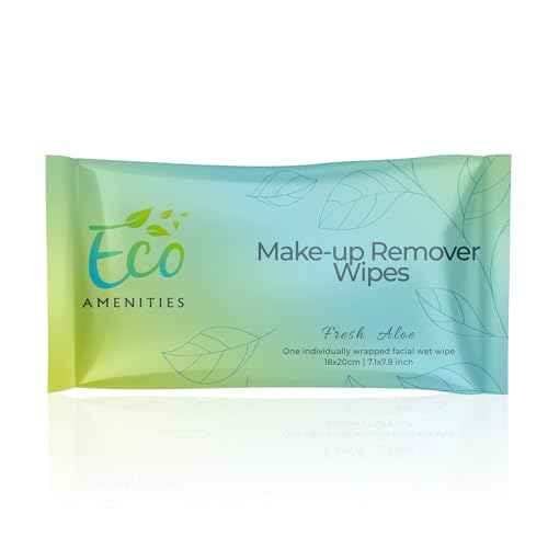 ECO amenities Makeup Remover Wipes Individually Wrapped - Travel Make Up Face Wipes - Individually Wrapped for Women - Singles for Face, Eyes, Lips - Gentle, TSA Friendly - Pack of 500