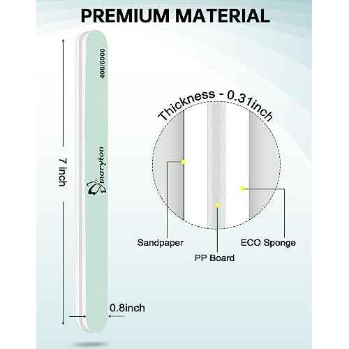Maryton Nail Buffer and Shine Kit - 10pcs Nail Shine Buffer Blocks for Natural Nails Polisher Fingernail Buffer Buffing File 400 6000 Grit
