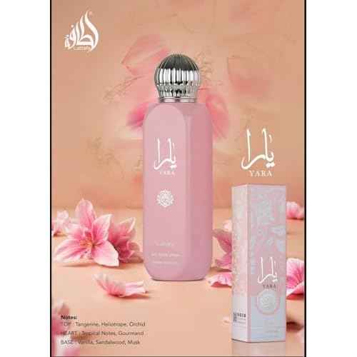 Lattafa Yara All Over Spray 150ml (5.07 oz) ? Floral Scent for Women | Tangerine, Heliotrope, Gourmand Accord & Sandalwood | Long-Lasting Fragrance for Body, Hair & Clothes