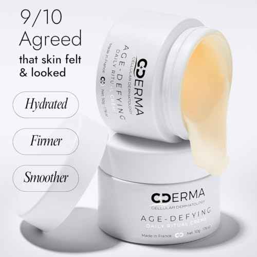 CDERMA Anti-Aging Face Cream Fights Wrinkles, Firming & Hydrating Moisturizer with Dual Hylauronic Acid For Dry Skin, Sensitive Skin, Aging Skin Made in France, 1.76 fl oz