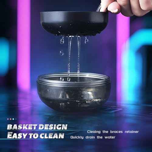 Retainer Case for Cleaning,No-Leak Mouth Guard Cute Retainer Case with Retainer Removal Tool and Brush (Black Cat)